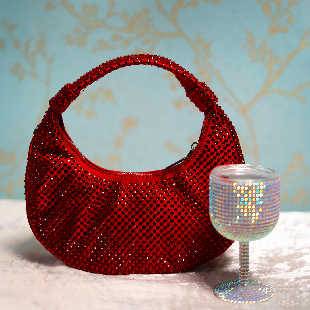Rhinestone Encrusted Hobo Bag