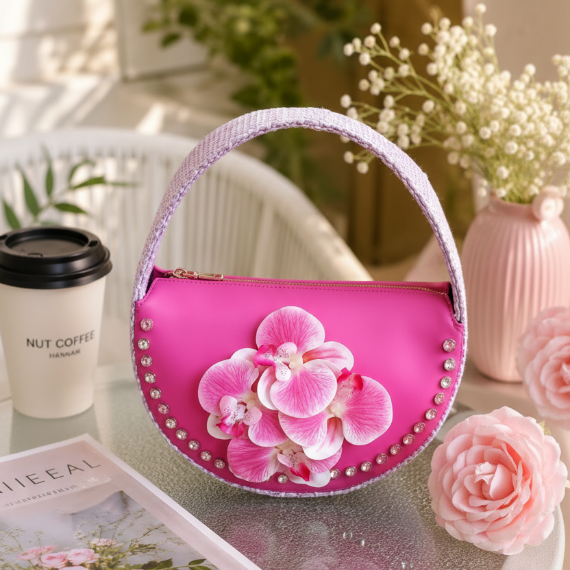 Pink Floral Handbag