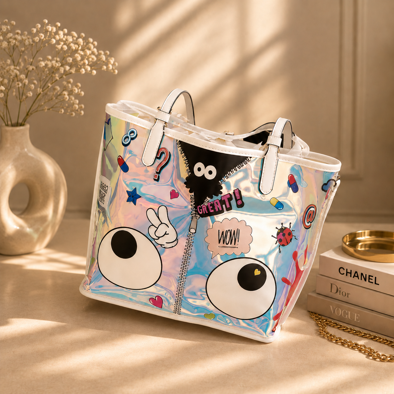 Holographic Eye Theme Tote Bag
