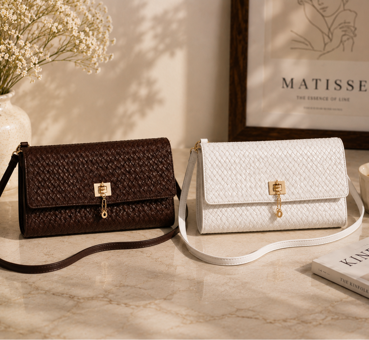 Textured Soft Leather Handbag