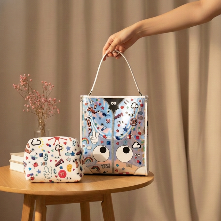 Googly Eye Motif Bag with Mini Pouch