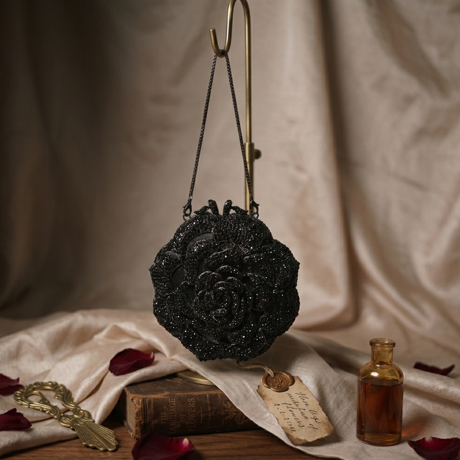 Rose Shaped Crystal Clutch
