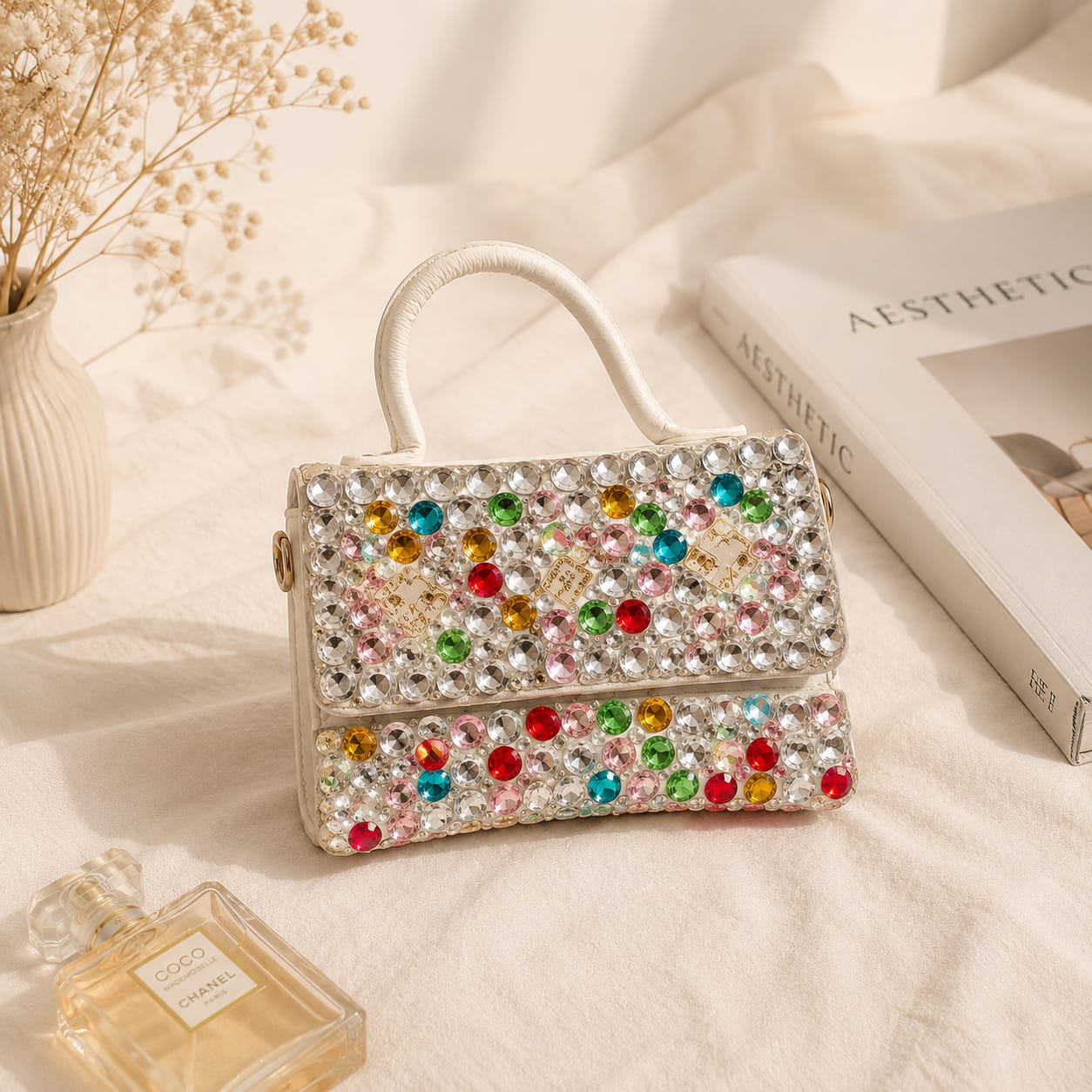 The Rainbow Rhinestone Clutch
