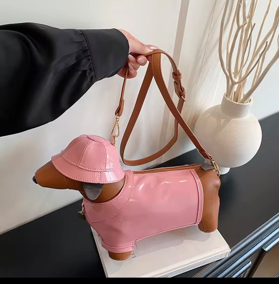 PU Leather Dog Shape Crossbody Bag