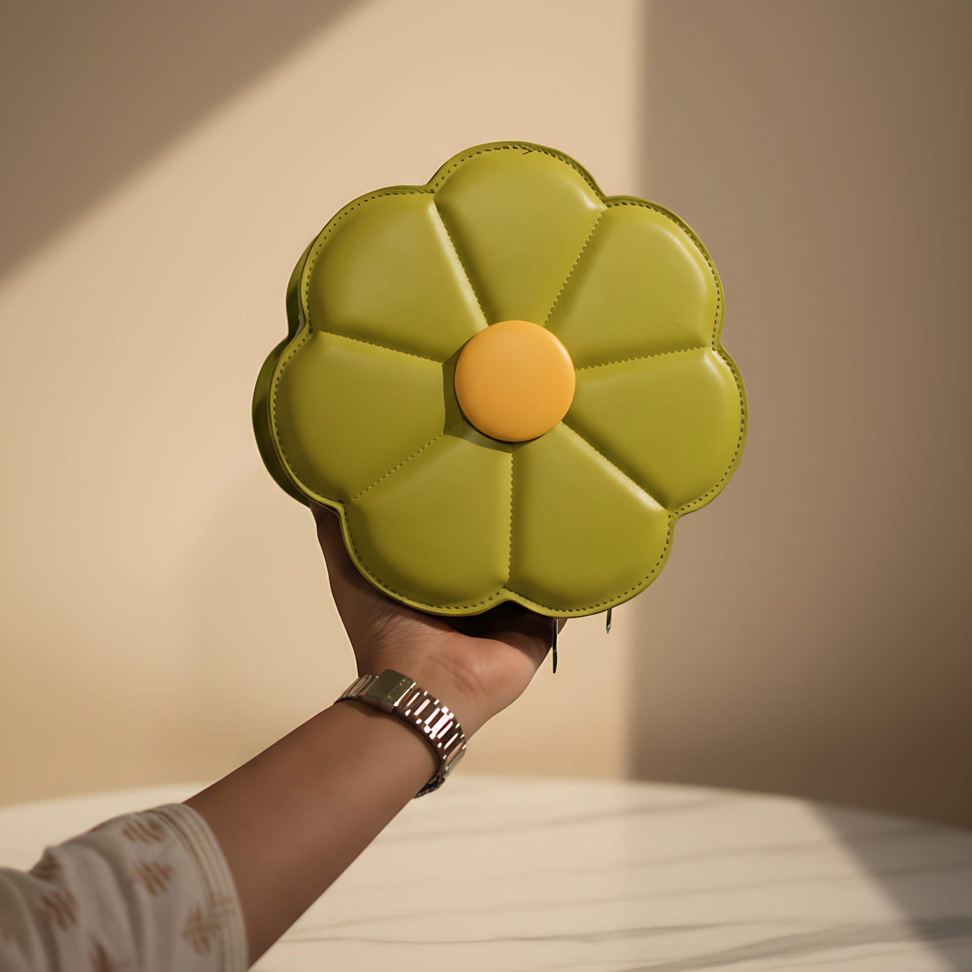 Flower Shaped PU Bag,