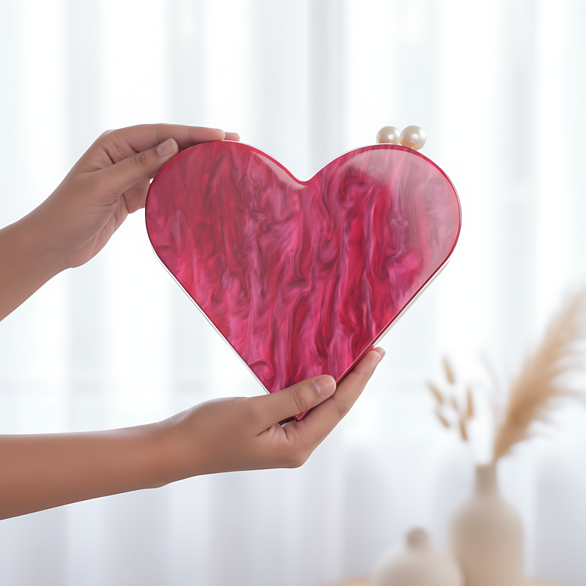 Heart Shape Acrylic Clutch