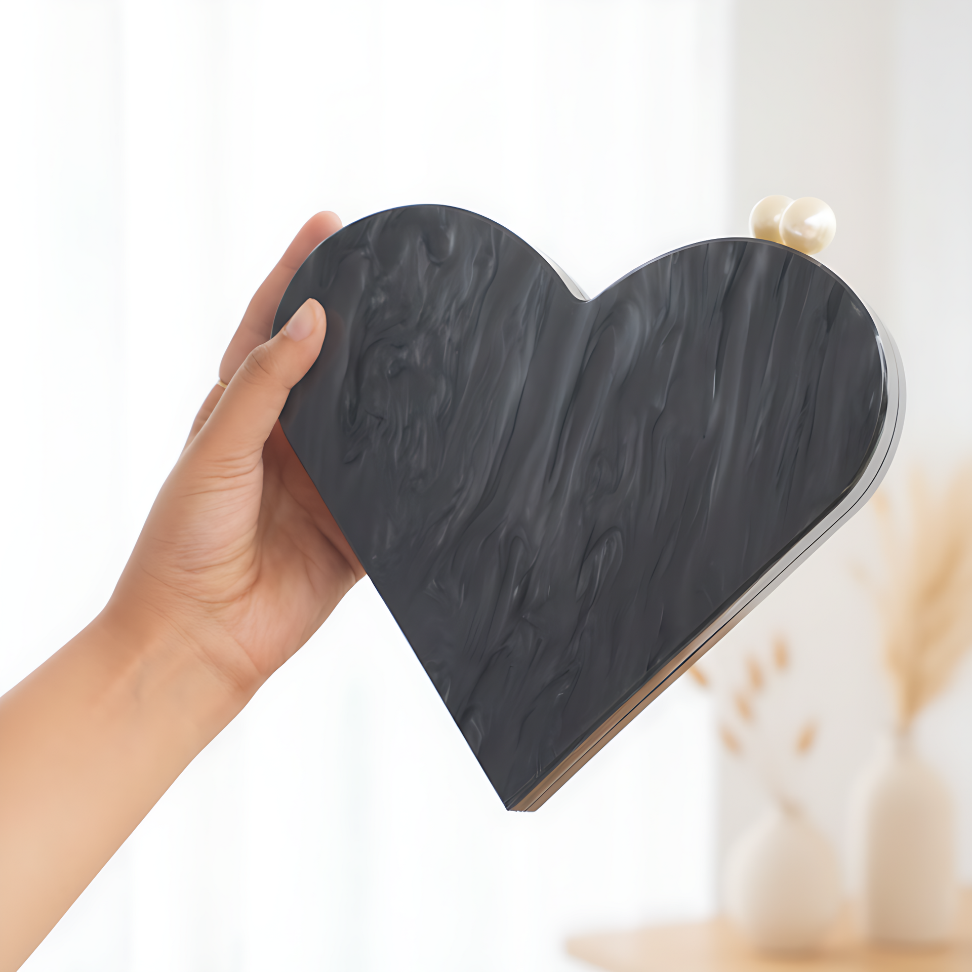 Heart Shape Acrylic Clutch