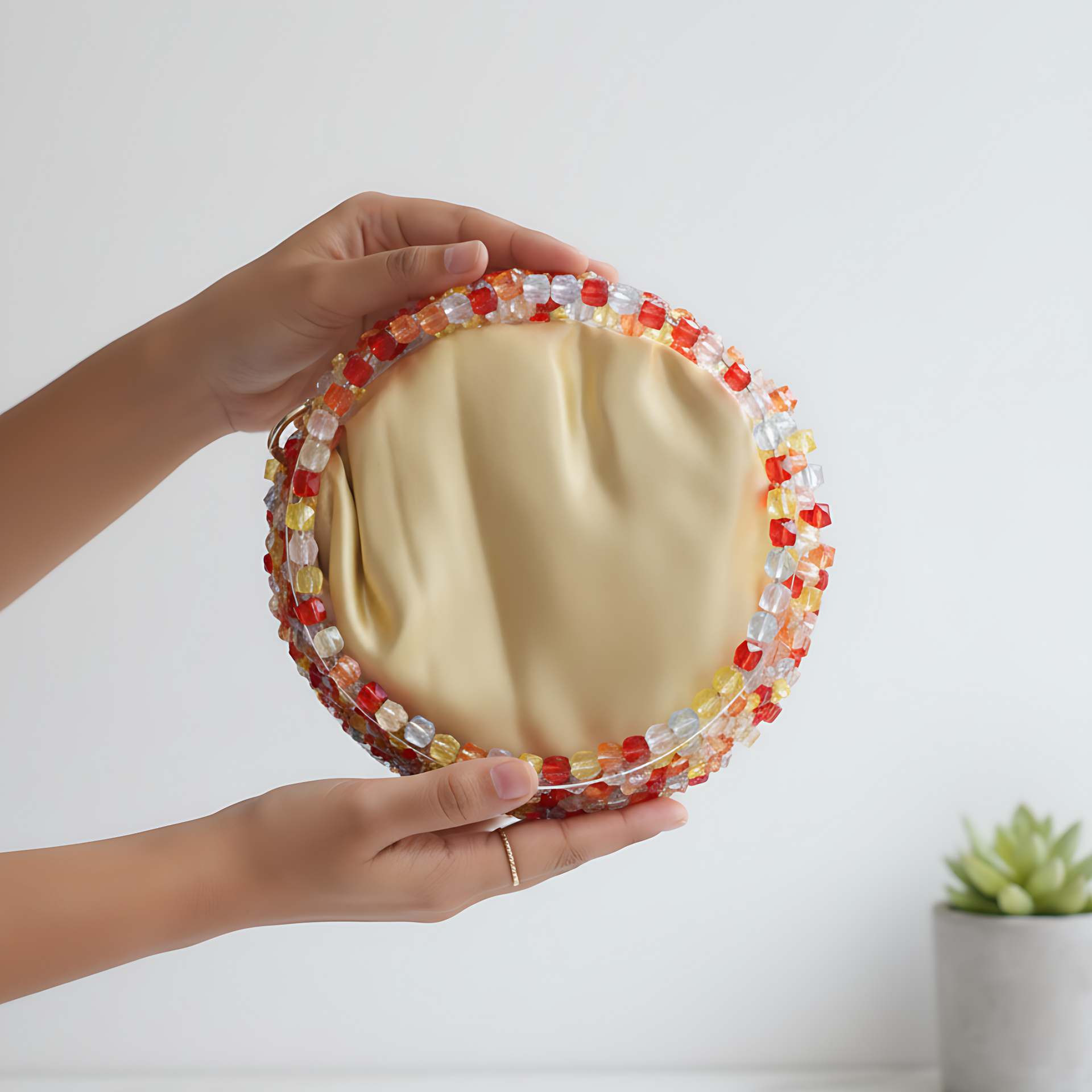 Handmade Multicoloured Beaded Potli Bag